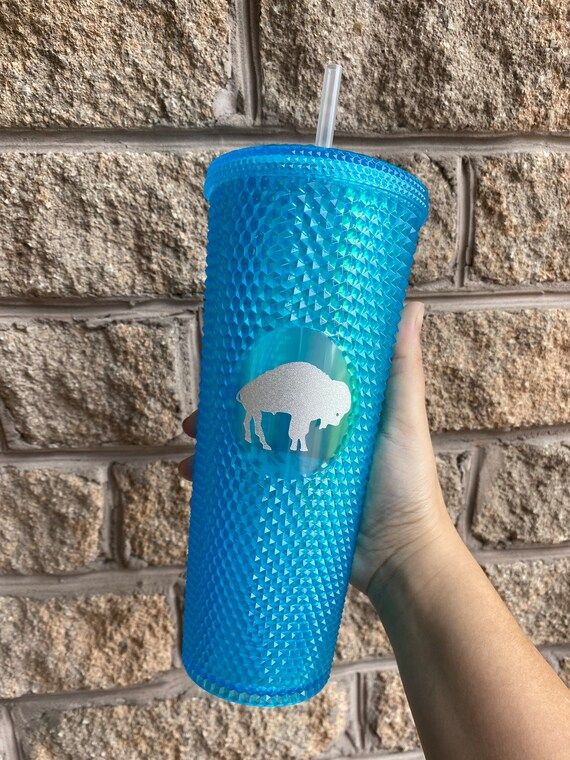 Light Blue Studded Cup with Standing Buffalo | Etsy (US)