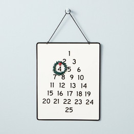 Click for more info about 16" Metal Christmas Advent Calendar with Wreath Magnet Cream/Black - Hearth & Hand™ with Magnol...