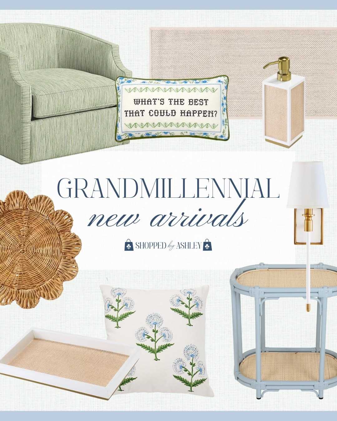 New Grandmillennial home finds I am loving! 

Blue bar cart, green swivel chair, Grandmillennial decor, Grandmillennial style, needlepoint pillow, Ballard designs, classic style