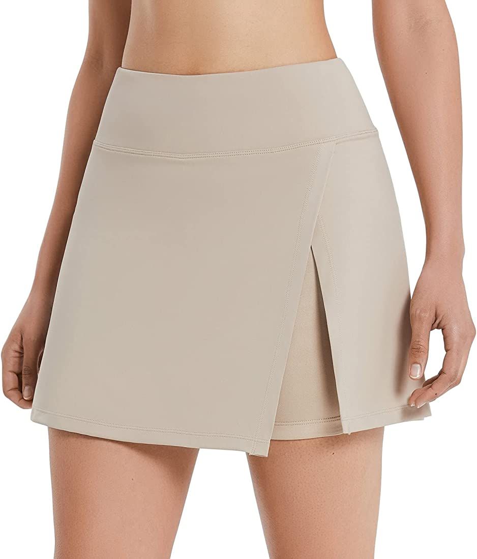 BALEAF Women's Golf Skirts High Waisted Tennis Skorts with Slit Athletic Running Skirt with Short... | Amazon (US)