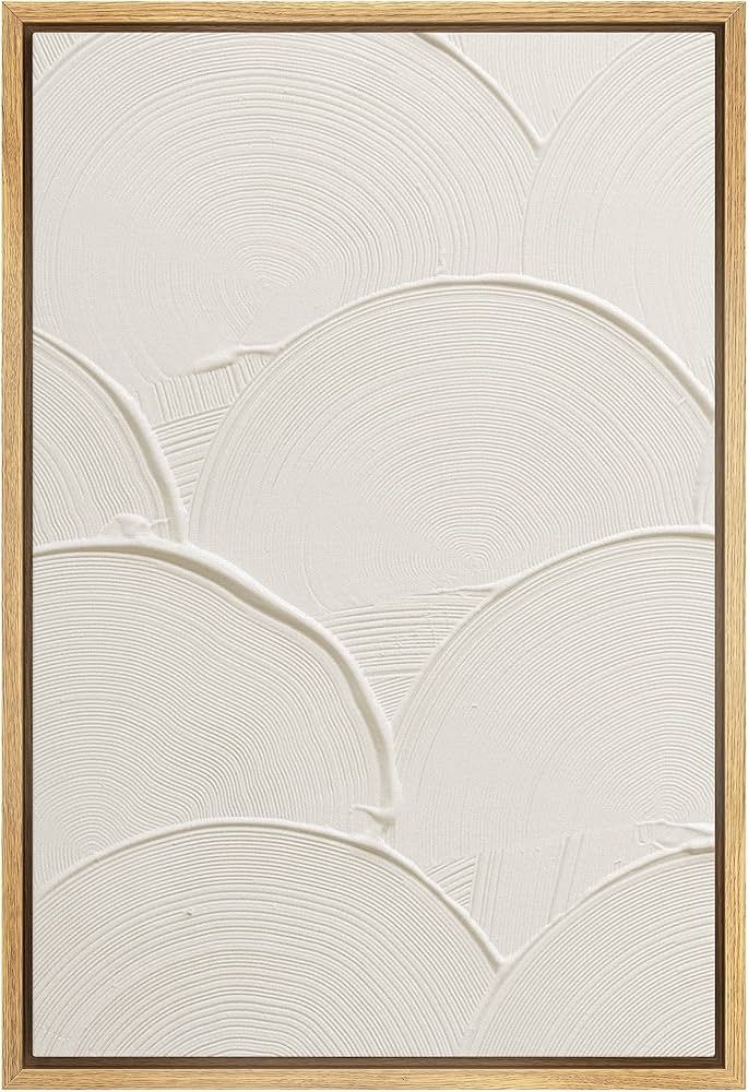 SIGNWIN Framed Canvas Print Wall Art Minimal White Paint Stroke Landscape Abstract Shapes Illustr... | Amazon (US)