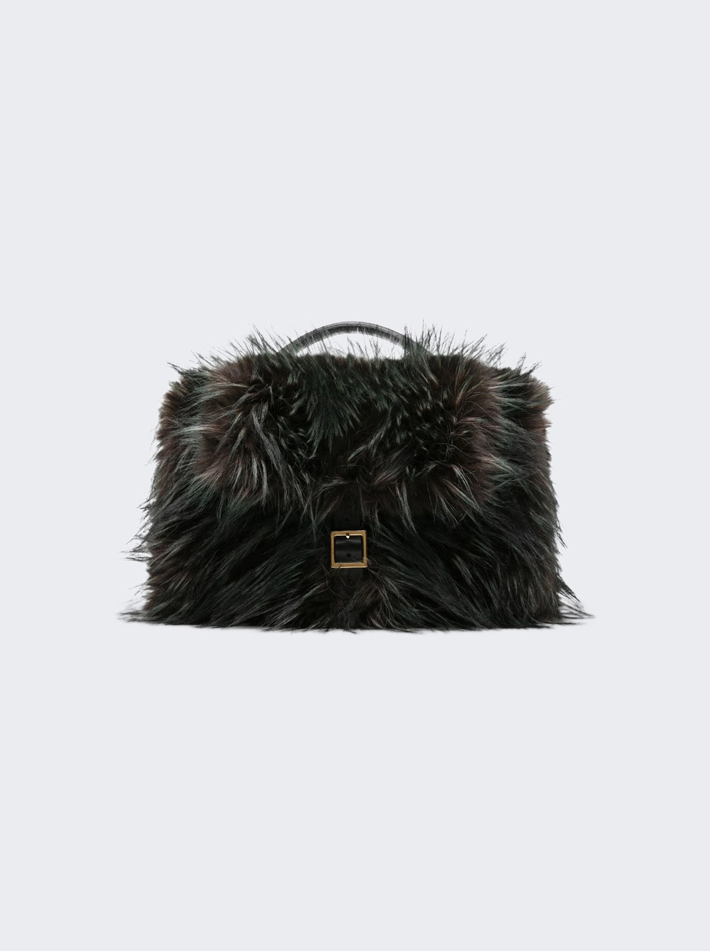 Faux Fur Muff Bag Green And Brown  | The Webster | The Webster