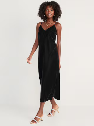 Velvet Midi Slip Dress for Women | Old Navy (US)
