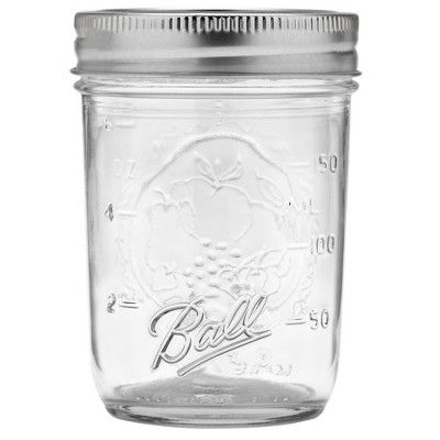 Ball 8oz 12pk Glass Regular Mouth Mason Jar with Lid and Band | Target