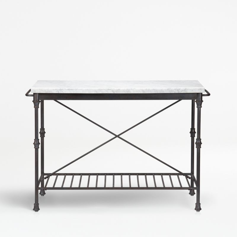 French 55" White Marble Kitchen Island + Reviews | Crate & Barrel | Crate & Barrel