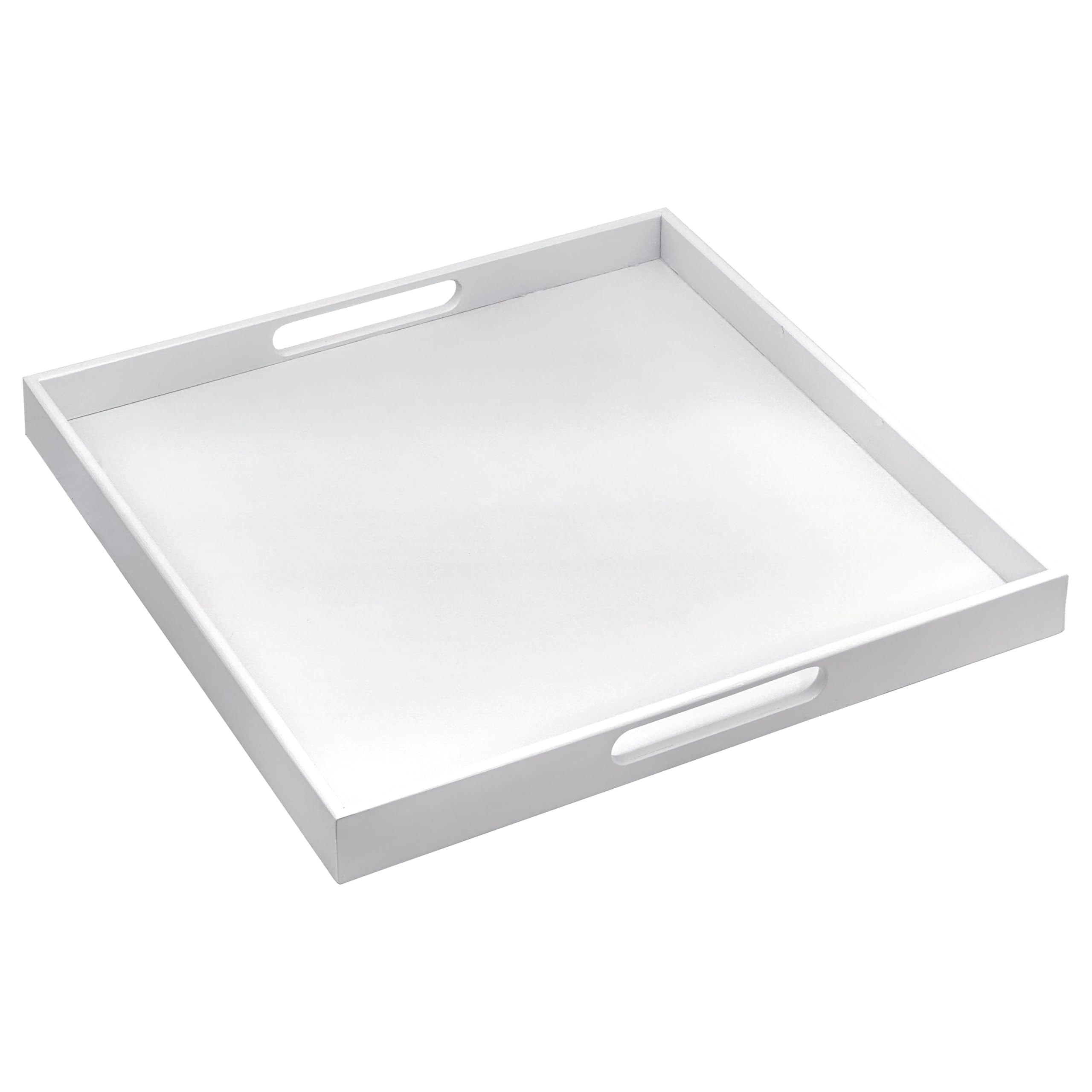 Amazon.com: Bam & Boo 20" x 20" x 2" Square Natural Bamboo Ottoman Tray with Handles, White : Home & Kitchen | Amazon (US)
