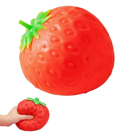 Jumbo Squishy Squeeze Toys, Realistic Strawberry Banana Duck Cheese Poop Squeeze for Anxiety Relief Slow Rising, Sensory Fidget Toy Gifts for Kids Adults Party Favor (Strawberry) | Amazon (US)