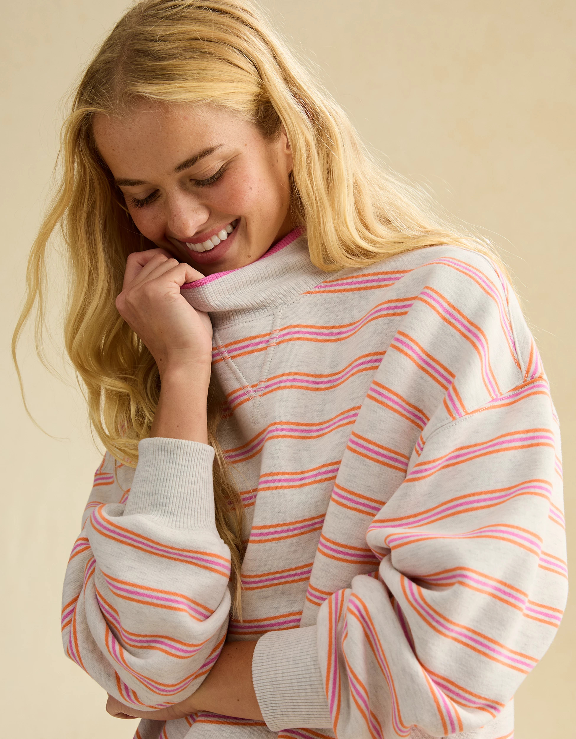 AE Everyday Luxe Mock Neck Sweatshirt | American Eagle Outfitters (US & CA)