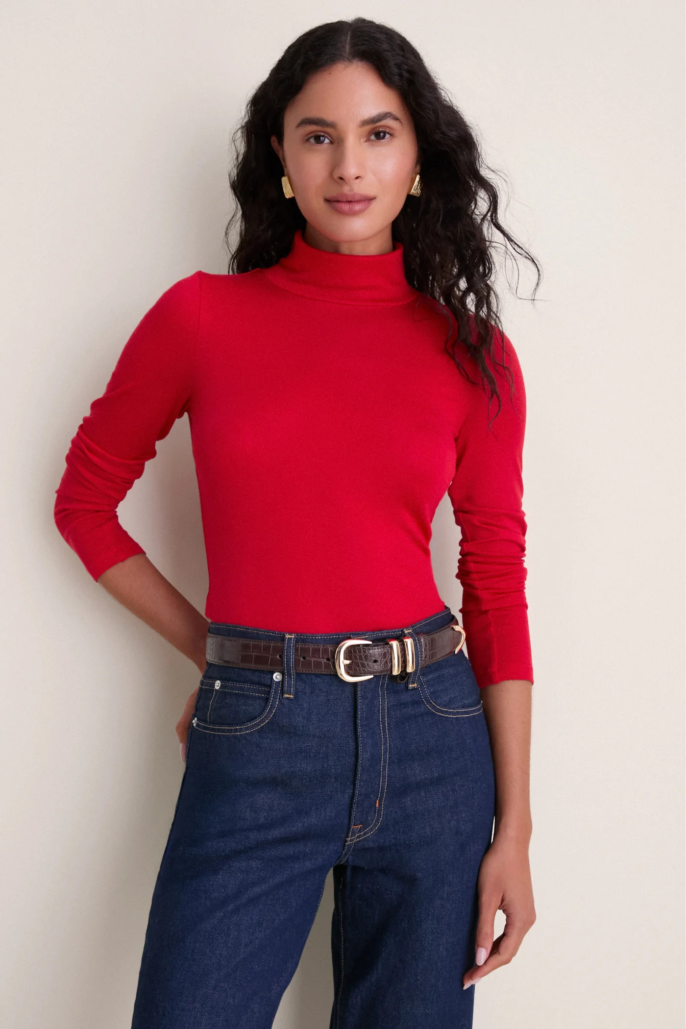 Apple Red Modal Cashmere Everett Turtleneck | Tuckernuck (US)