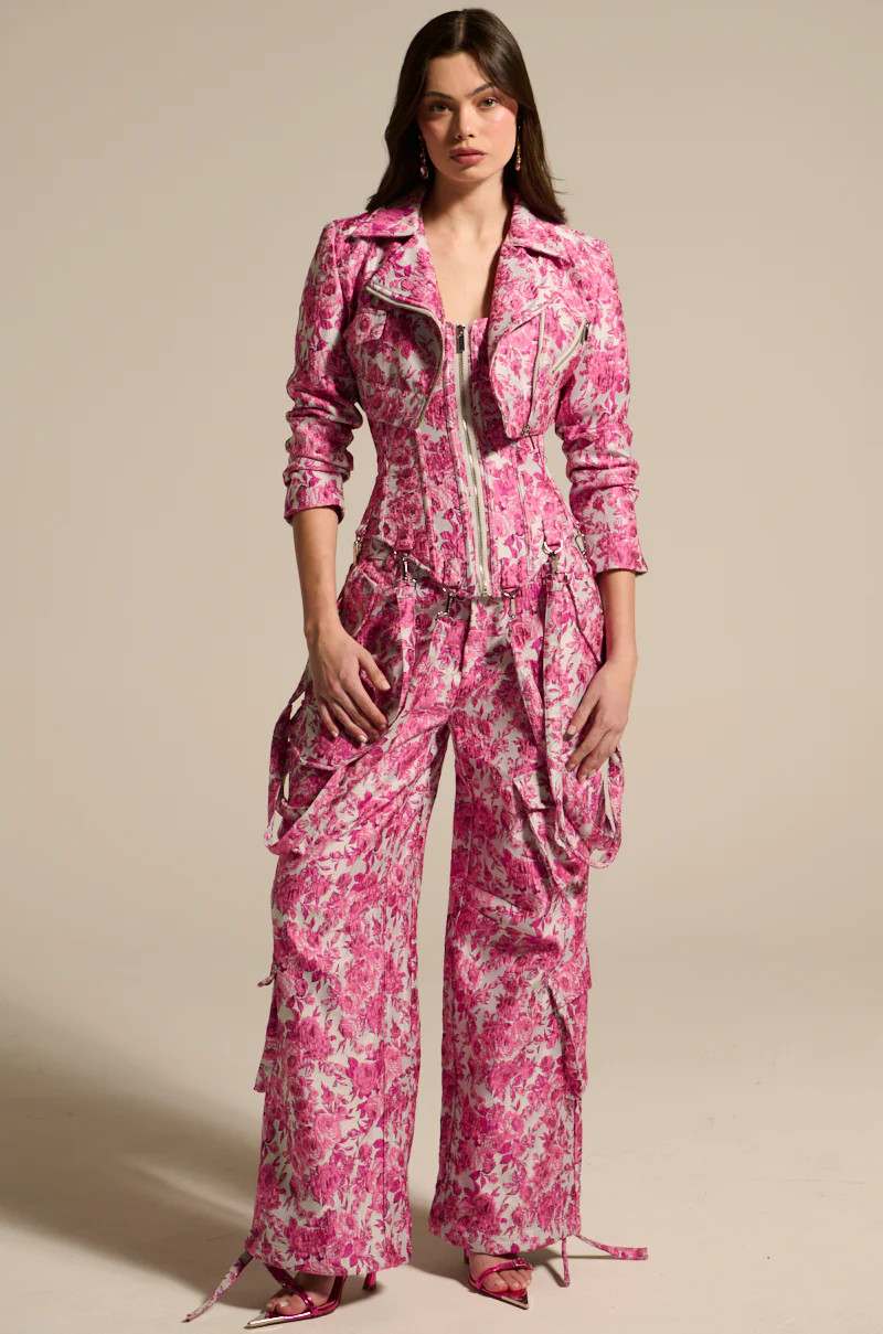 MILEY JACQUARD CARGO PANTS | AKIRA