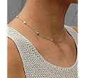 S.J JEWELRY Women Simple Delicate Full Moon 14K Gold Plated/Rose Gold/Silver Plated Layered Penda... | Amazon (US)