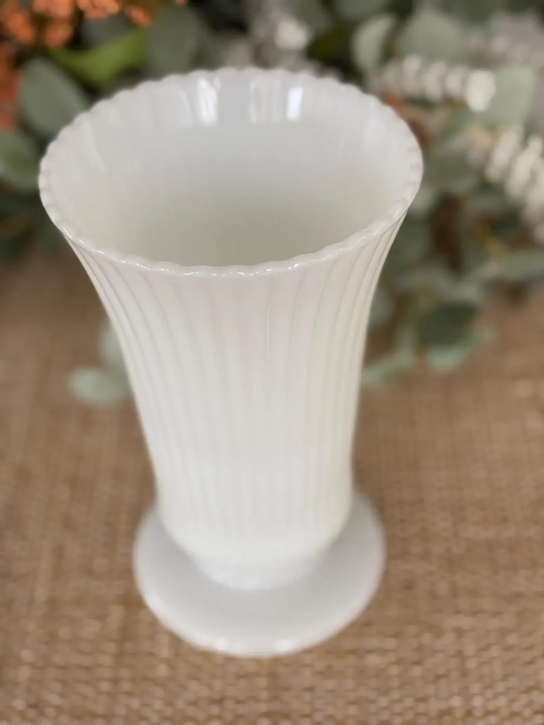 Vintage White Milk Glass Vase large - Etsy | Etsy (US)