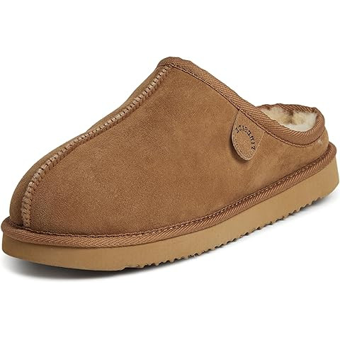 Fireside by Dearfoams Women’s Greta Genuine Shearling Clog Slippers, 100% Natural Suede Clogs f... | Amazon (US)