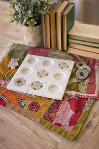 Kalalou NART1019 Marble Tic-Tac-Toe Décor, One Size, Off-White | Amazon (US)