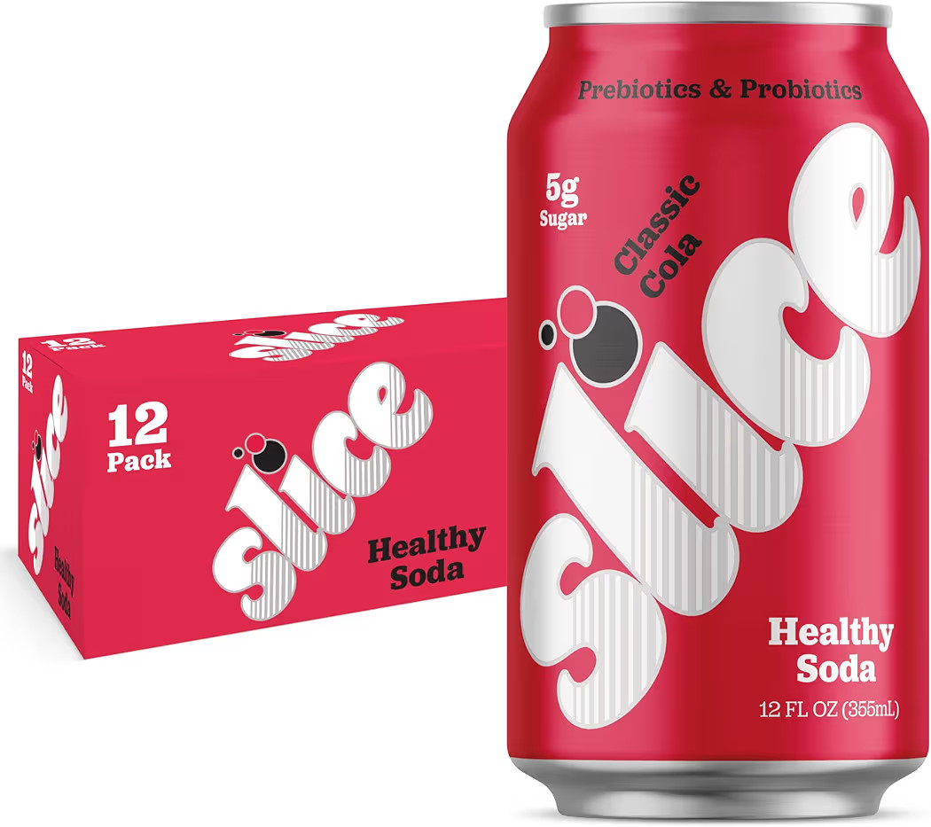 Slice Healthy Soda, Classic Cola, Prebiotic & Probiotic Soda Pop, 5g Fiber, 40 calories, 12 fl oz... | Amazon (US)