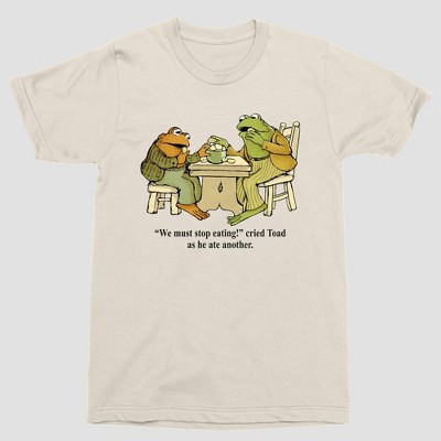 Men's Frog and Toad Short Sleeve Graphic T-Shirt - Tan XL: Cotton Polyester Blend, Crew Neck, Pullover | Target