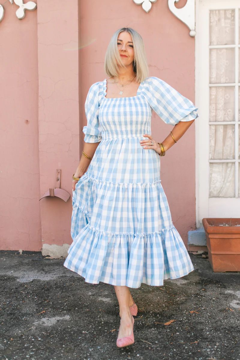 Mia Gingham Dress In Blue | Ivy City Co
