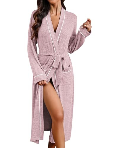 Ekouaer Womens Robe Long Kint Bathrobe Lightweight Soft Robes Ladies Bath Robe Sleepwear S-XXL at... | Amazon (US)