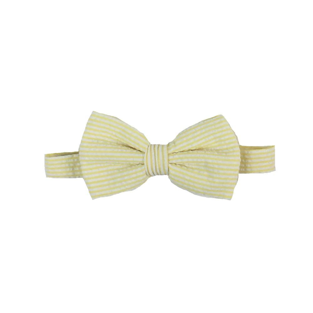 Baylor Bow Tie - Seaside Sunny Yellow Seersucker | The Beaufort Bonnet Company