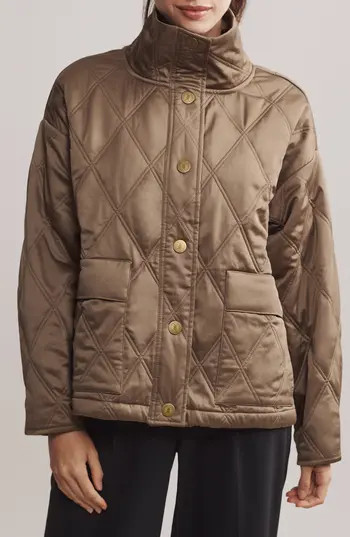 Rhone Dalston Water Repellent Quilted Jacket in Brown Leaf at Nordstrom Rack, Size X-Large | Nordstrom Rack
