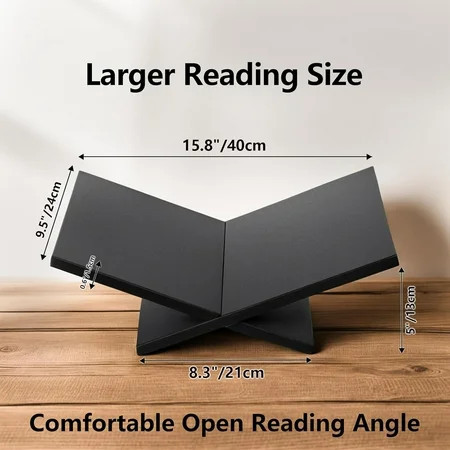 Black Wooden Open Display Stand - Multi-Use Holder for Books, Magazines, Cookbooks & Art | Walmart (US)
