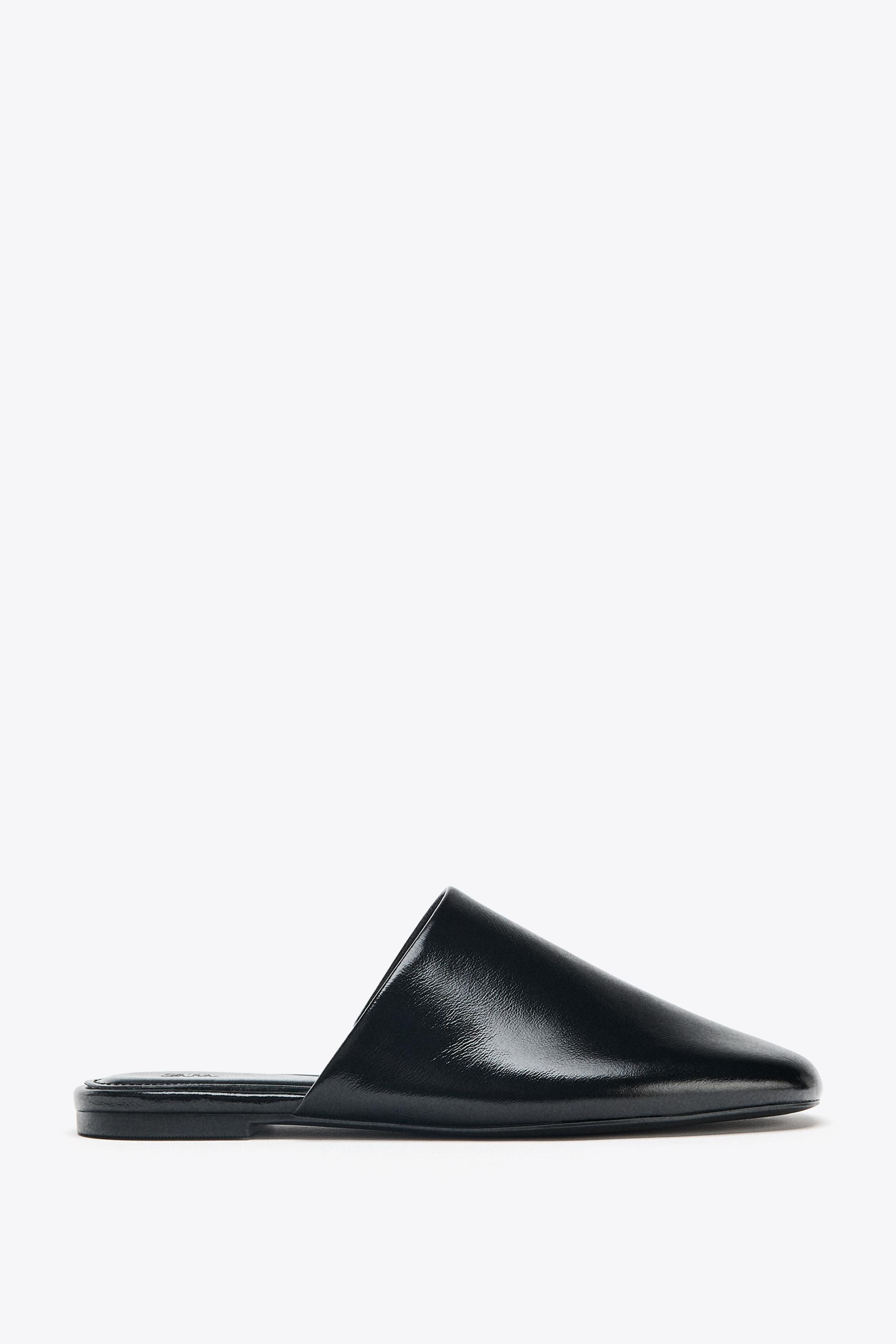 LEATHER SLINGBACK SHOES | Zara US