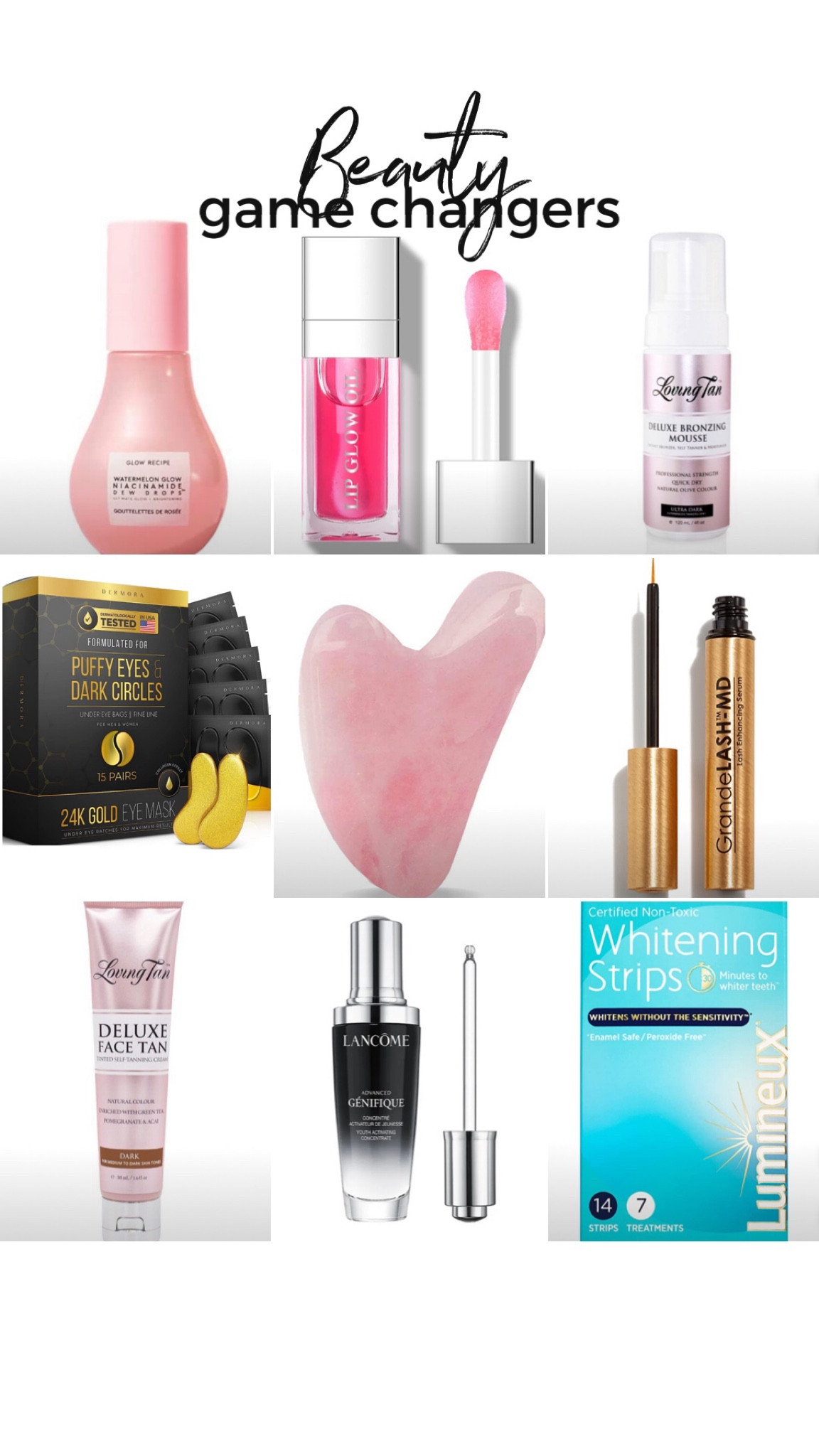 Beauty game changers!!! Products that are tried and true and I use DAILY. They have upped my skin game, lash game, given me glowy, bronzy skin and a pearly white smile. Affordable beauty products that make a huge difference🤌🏼

#LTKunder50 #LTKbeauty