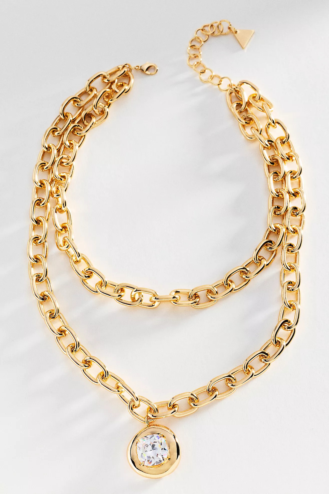 Chunky Bezel Crystal Pendant Necklace | Anthropologie (US)