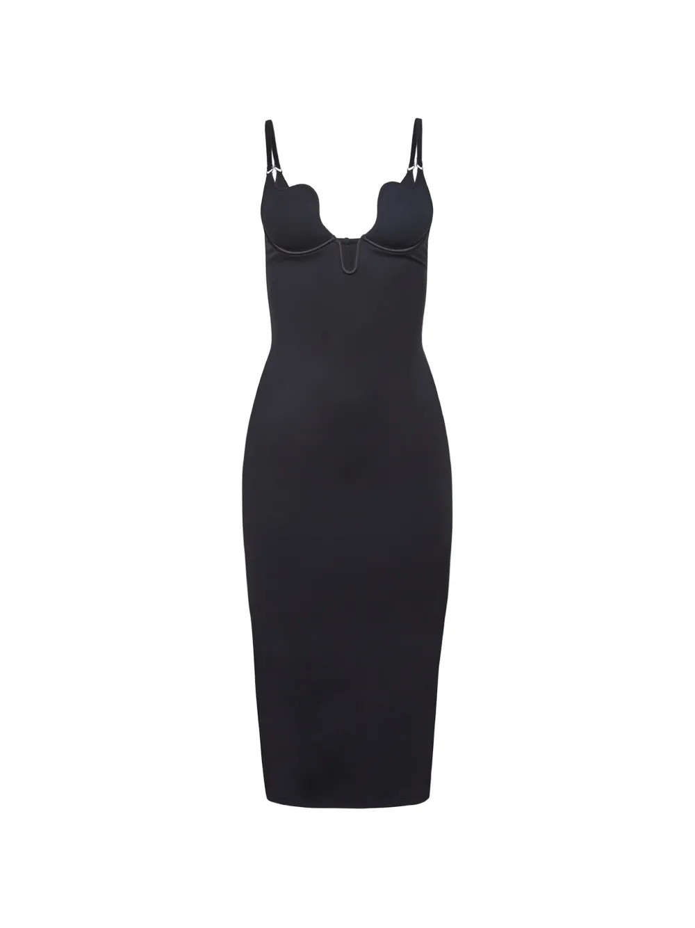 Fleur Du Mal Seduce U-Plunge midi dress - Black | Farfetch Global