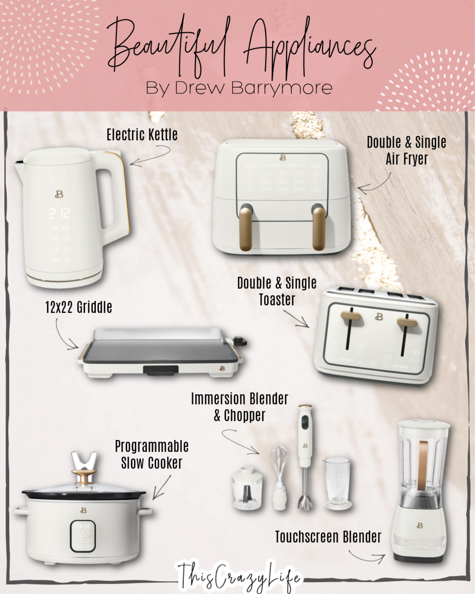 I recently got several of the BEAUTIFUL appliances by Drew Barrymore at Walmart. I’ve been in love with the look for a long time, and now that I’ve actually got them in my kitchen, it’s amazing what an upgrade they are! Such high quality & so many awesome features!! I can’t wait to add to the collection 🥰

PS - so many of these are on sale!! 👀 


#LTKunder100 #LTKsalealert #LTKhome