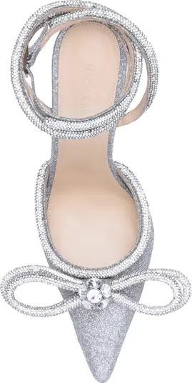 Glitter Double Crystal Bow Pointed Toe PumpMACH & MACH | Nordstrom