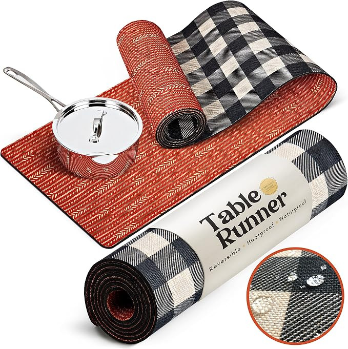 Trivet Table Runner - Heat Resistant 350F, Waterproof, Reversible for Hot Dishes, Plates & Pots (... | Amazon (US)