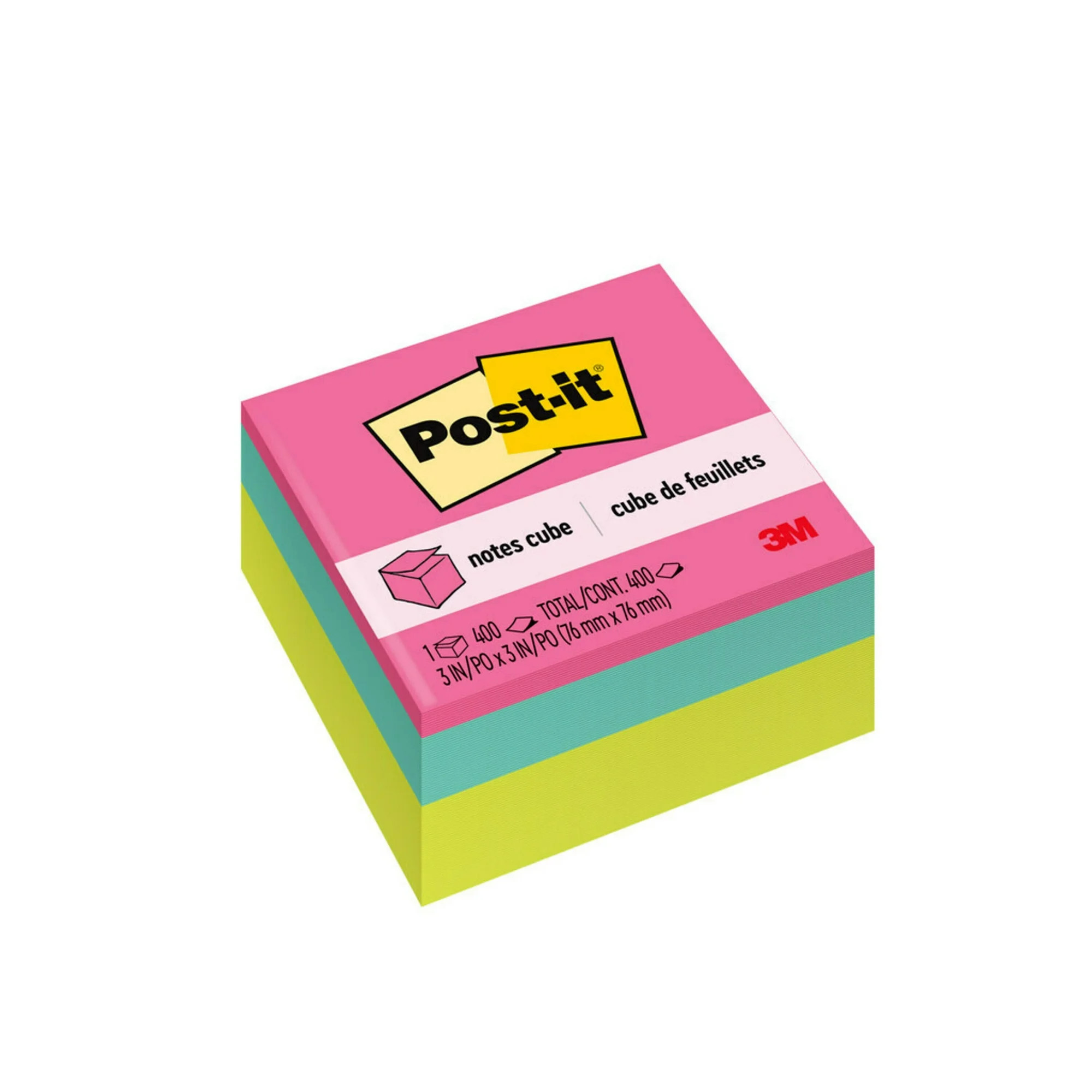 Post-it Notes Cube, 3" x 3", Bright Colors, 1 Cube - Walmart.com | Walmart (US)