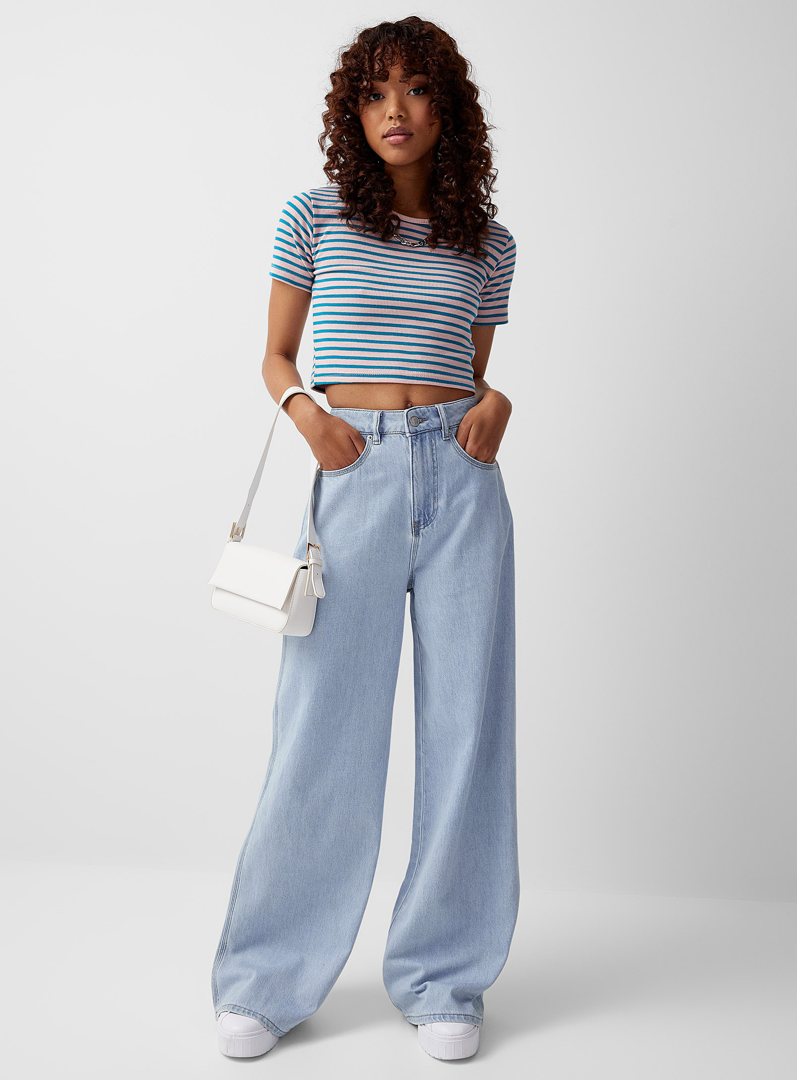 Twik - Wide-leg high-rise jean Folk fit (Women, Blue, 30) | Simons