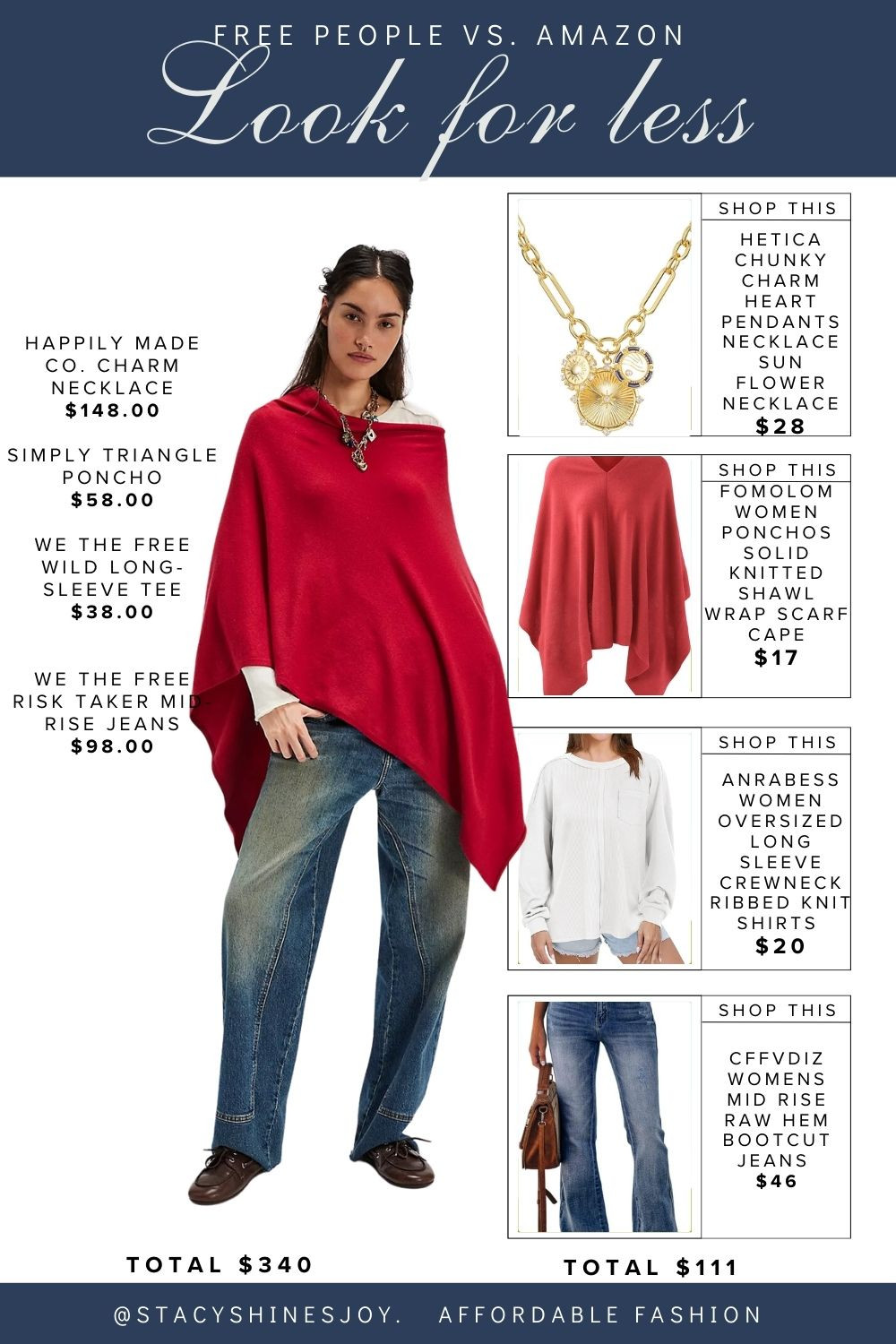 This poncho from Free People is actually priced really reasonably. I love a poncho for a fall layer that looks chic. It's also a nice home layer- like wearing your blanket! Chunky charm necklaces are having a moment and I love how it elevates this classic look!

   
   





-fashion 

 #looksforless #dupes #amazonshopping #amazonfashionfinds #amazondeals #styling #momstyle #realisticmomstyle #momlife #over40style #midsize #midsizestyle #affordablefashion #affordablestyle #2024trendsforwomen #falltransitionpieces #falltrends #fall2024 #FallFashionTrends #TrendFall #FallLooks #FallBasics #FallMustHaves #LTKMidsize #LTKPlusSize #LTKSaleAlert #LTKFindsUnder50 #LTKPlusSize #WinterLooks #WinterStyle #WinterTrends #bestsalefinds