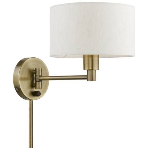 1 Light Antique Brass Swing Arm Wall Lamp - #539P3 | Lamps Plus | Lamps Plus