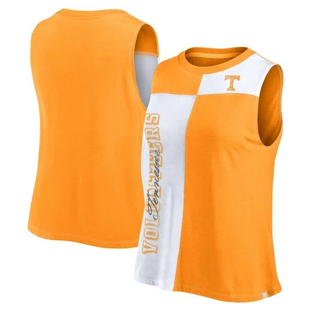 Women s Fanatics Tennessee Orange/White Tennessee Volunteers Colorblock High Neck Tank Top | Walmart (US)