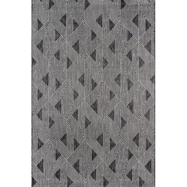 Sardinia Striped Charcoal/Black Indoor / Outdoor Area Rug | Wayfair North America