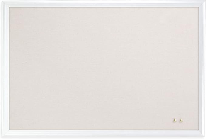 U Brands Cork Linen Bulletin Board, 20 x 30 Inches, White Wood Frame (2074U00-01) | Amazon (US)