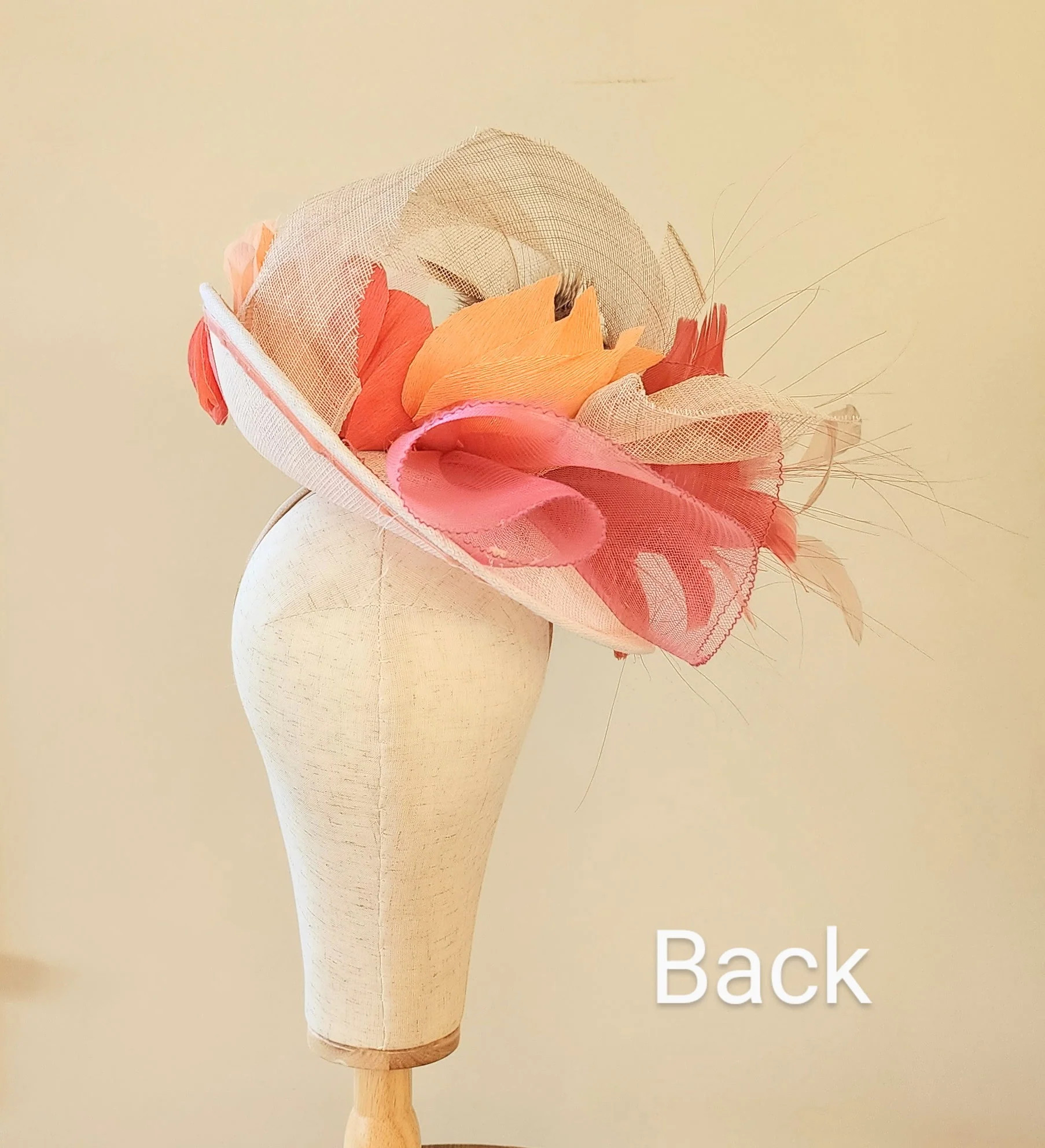 Pink, Orange and Ivory Fascinator | Jones & Daughters