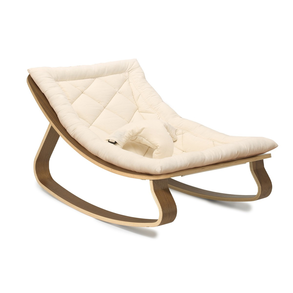 Charlie Crane LEVO Baby Rocker in Walnut - Organic White | The Tot