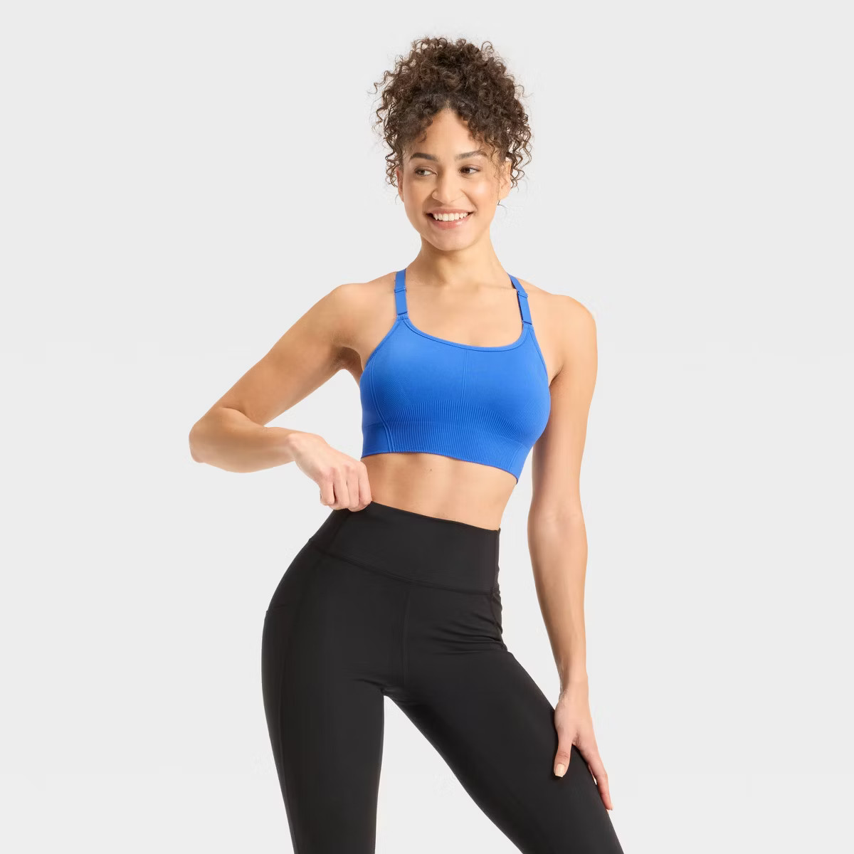 Women's Seamless Medium Support Cami Sports Bra - All In Motion™ Royal Blue M | Target