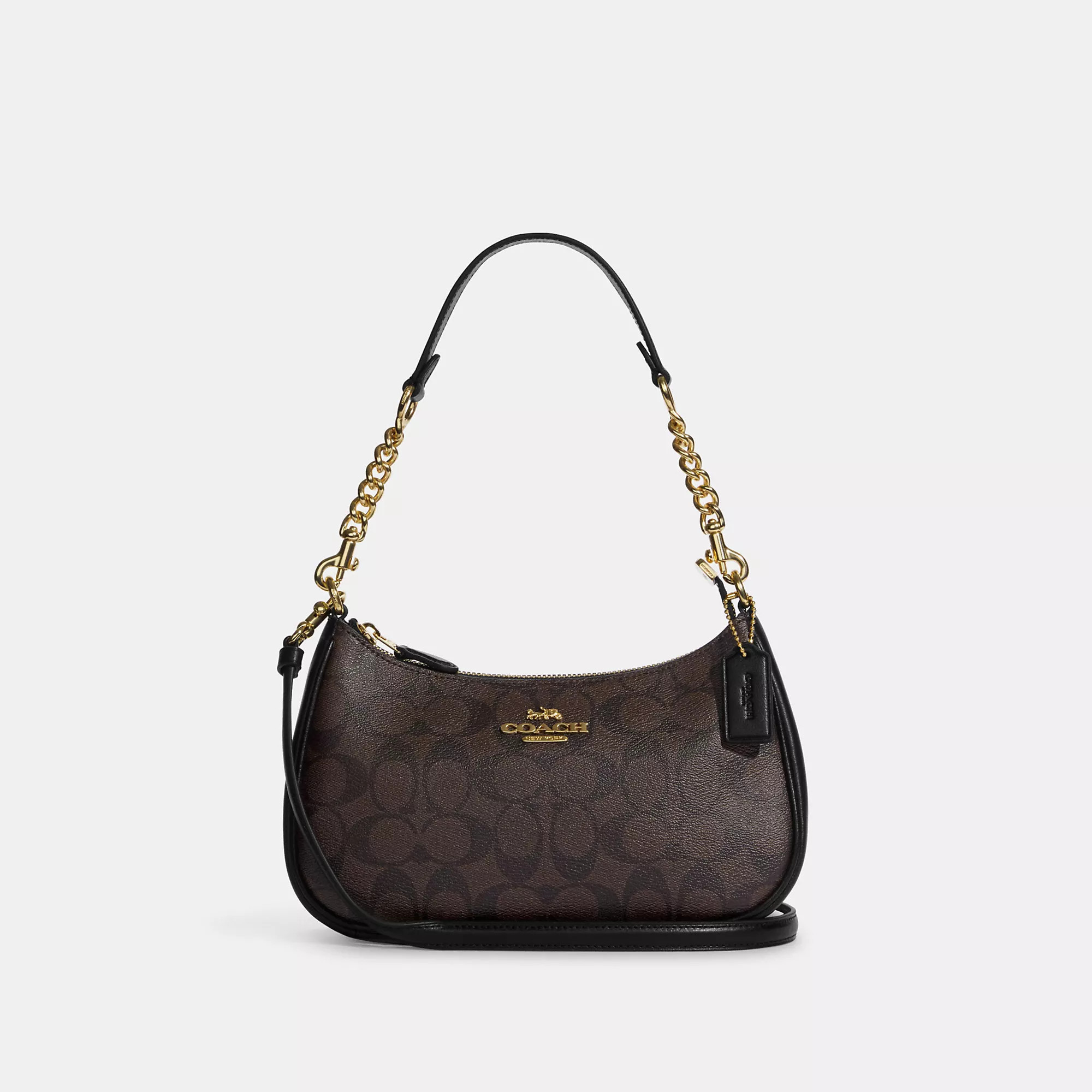 COACH Teri Shoulder Bag In Signature Canvas - black | Coach Outlet CA