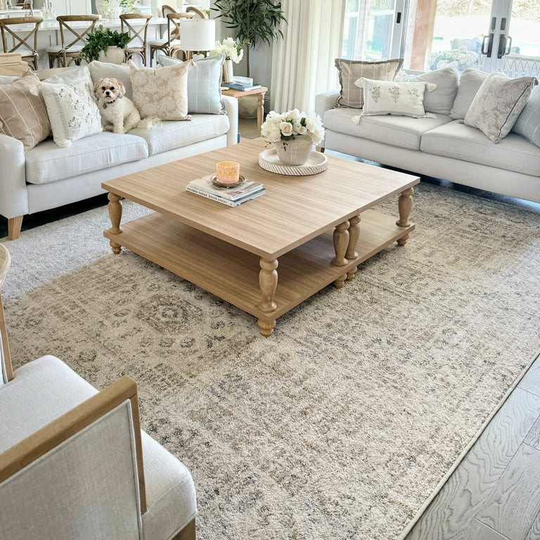 My Texas House Maeve 7'10" X 9'10" Tan Geometric Area Rug - Walmart.com | Walmart (US)