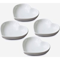 Porcelain Mini Heart Shaped Dish Set of 4 | Debenhams UK