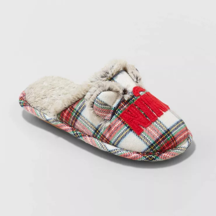 Boys' Nino Oso Plaid Slide Holiday Slippers - Wondershop™ | Target