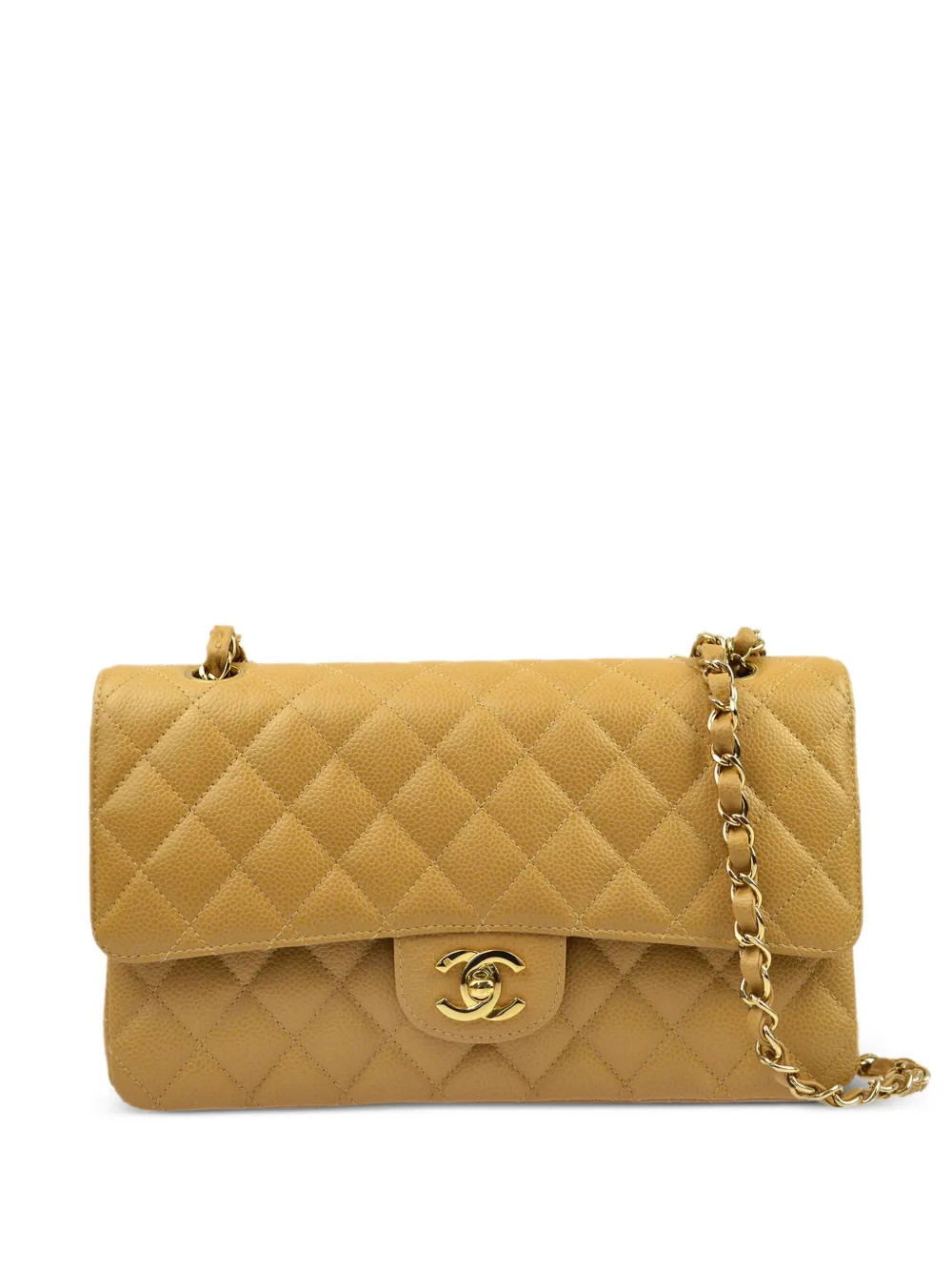 CHANEL Pre-Owned 2003 medium Double Flap shoulder bag - Neutrals | Farfetch Global