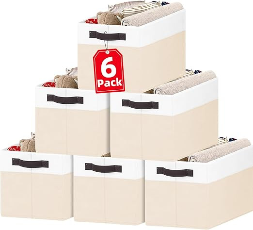 6 Pack Large Toy Box Chest, Collapsible Sturdy Toy Storage Organizer Bins Baskets for Kids, Boys,... | Amazon (US)