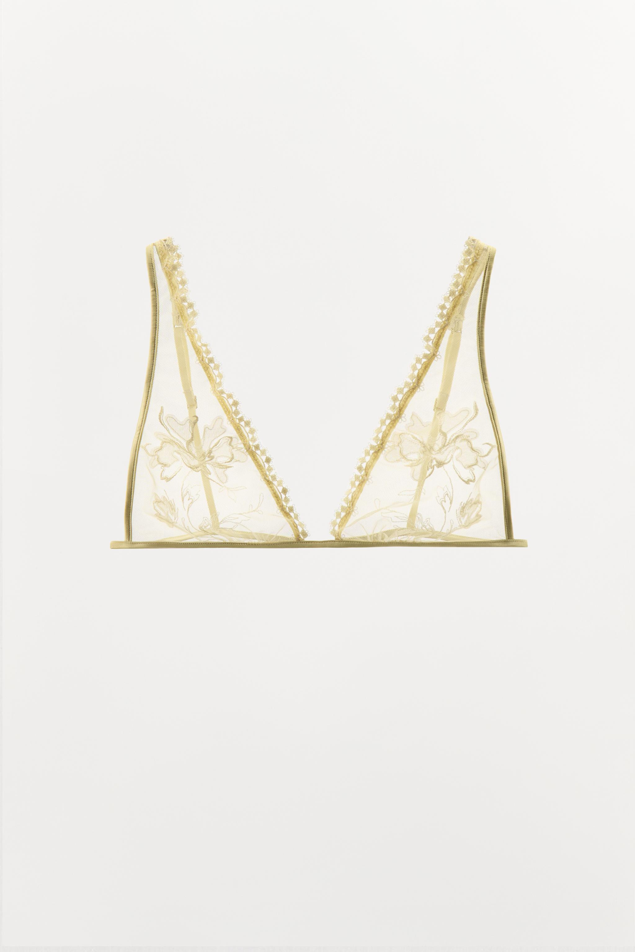 EMBROIDERED MESH TRIANGLE BRALETTE | Zara US