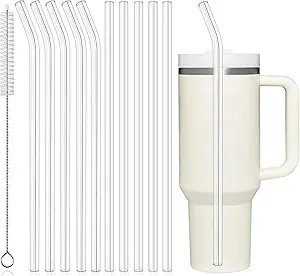 PROOCI 12" Reusable Straws for Stanley/Yeti 30oz-40oz Cup Tumbler, 10-Pack Long Plastic Straws wi... | Amazon (US)